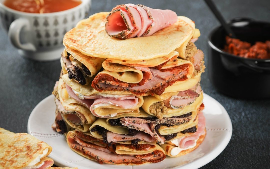 Gâteau de crêpes salé