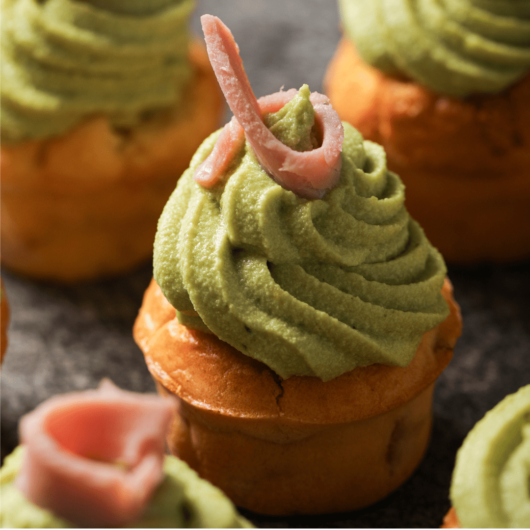 Muffin salé jambon et crème d'avocat